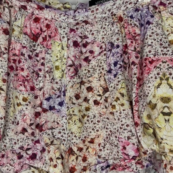 Minkpink shorts skirt skort floral flowers multi rainbow π color zipper back - Picture 7 of 7